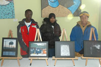 youth with their work